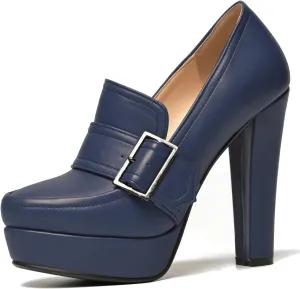 SHODENSE Women Vintage Chunky Platform Loafers Pumps Tassel Round Closed Toe Slip On Suede Block High Heel Dress Loafer Shoes Buckle Strap Oxford Loafers Fringe Pump Dressy Chic Sexy Y2k 4-11 M US