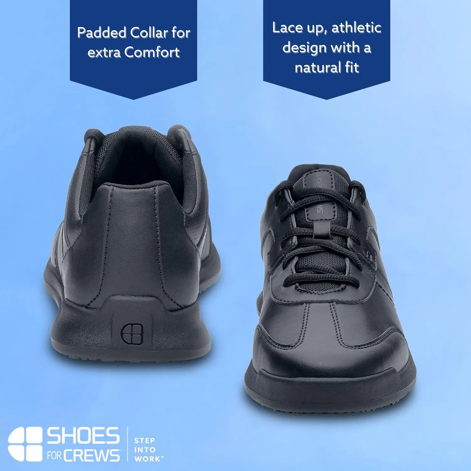 Shoes for Crews Men's Freestyle II Non Slip Work Shoes - Work & Safety Footwear, Food Service Work Sneakers, Lace-Up Breathable Work Shoes for Men