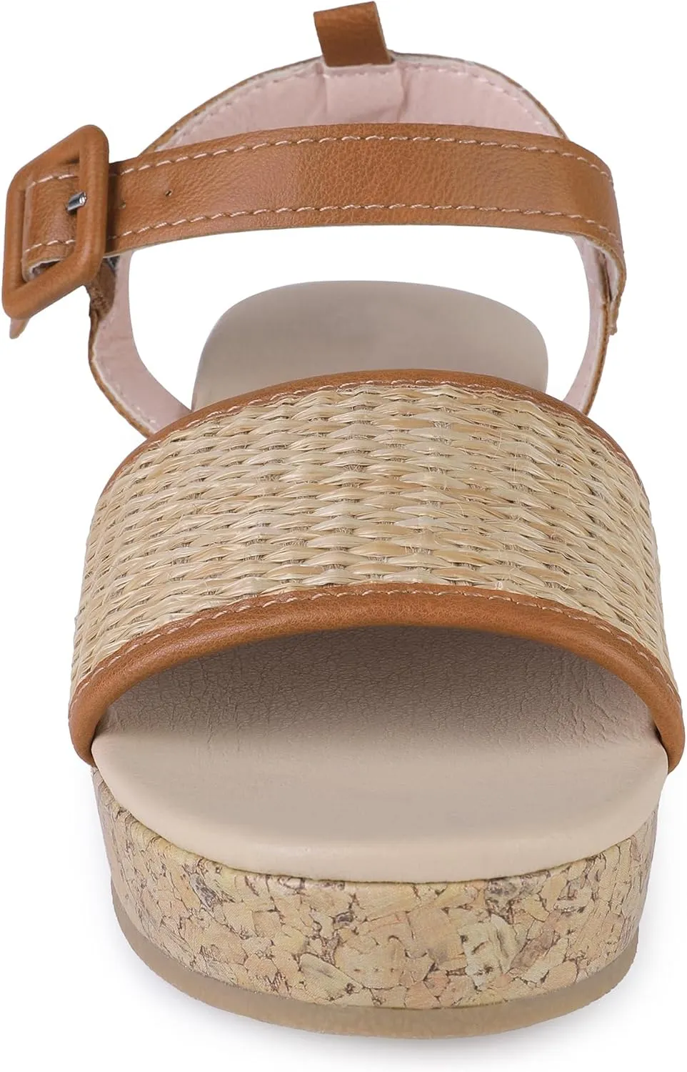 shoeslocker Girls Sandals Flatform Wedge Open Toe Sandals Adjustable Ankle Strap (Little Kid/Big Kid)