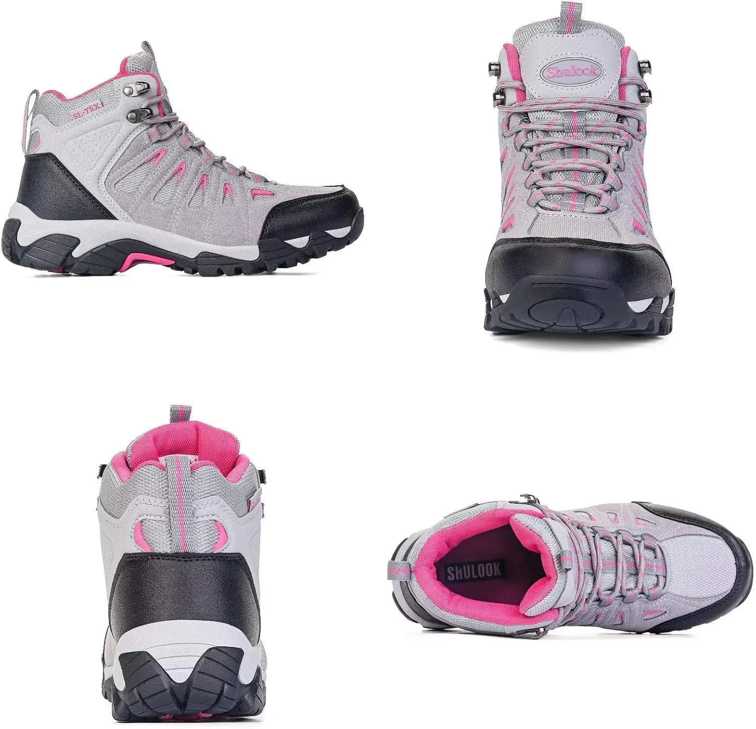SHULOOK Women's Hiking Boots Waterproof Lightweight Outdoor Trekking Camping Hiking Shoes