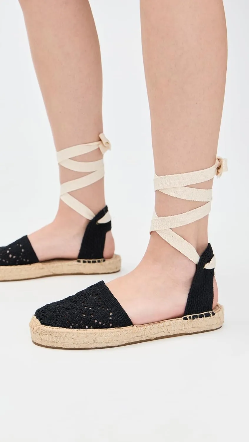 Soludos Women's The Lauren Lace Up Crochet Espadrilles