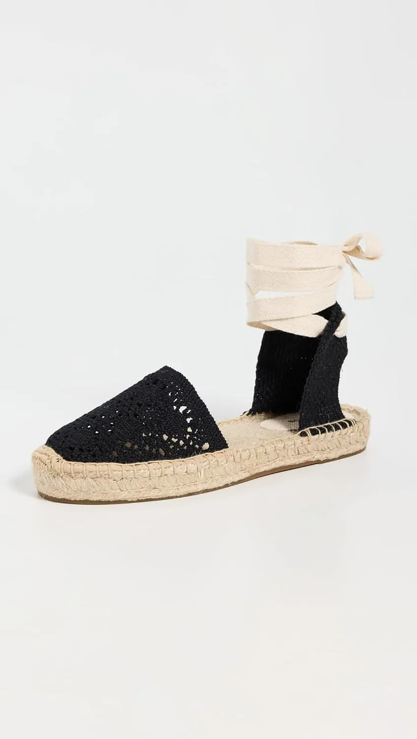 Soludos Women's The Lauren Lace Up Crochet Espadrilles
