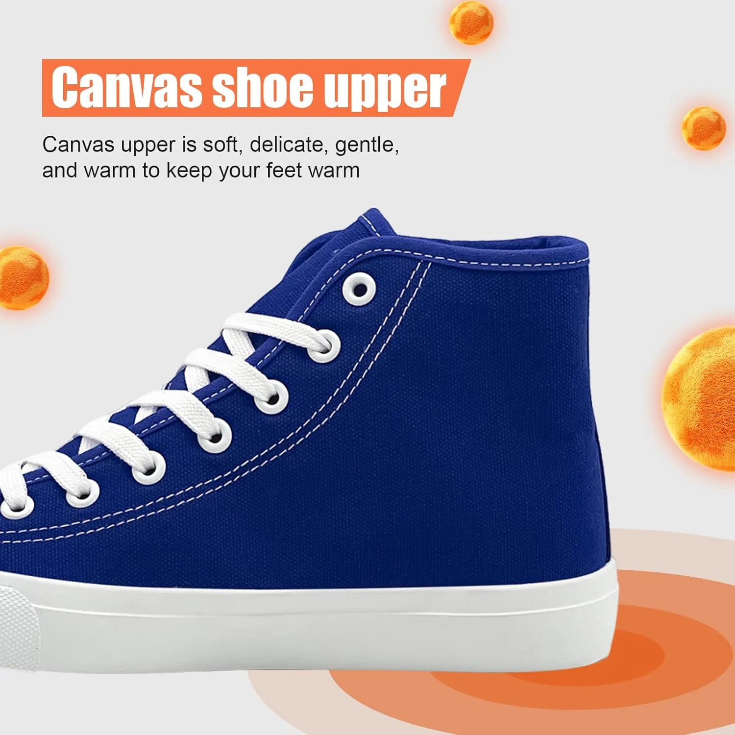 soofylia Womens High Top Canvas Sneakers,Unisex Fashion Lace-up Fuzzy Canvas Shoes,Casual Tennis Walking Shoes for Men