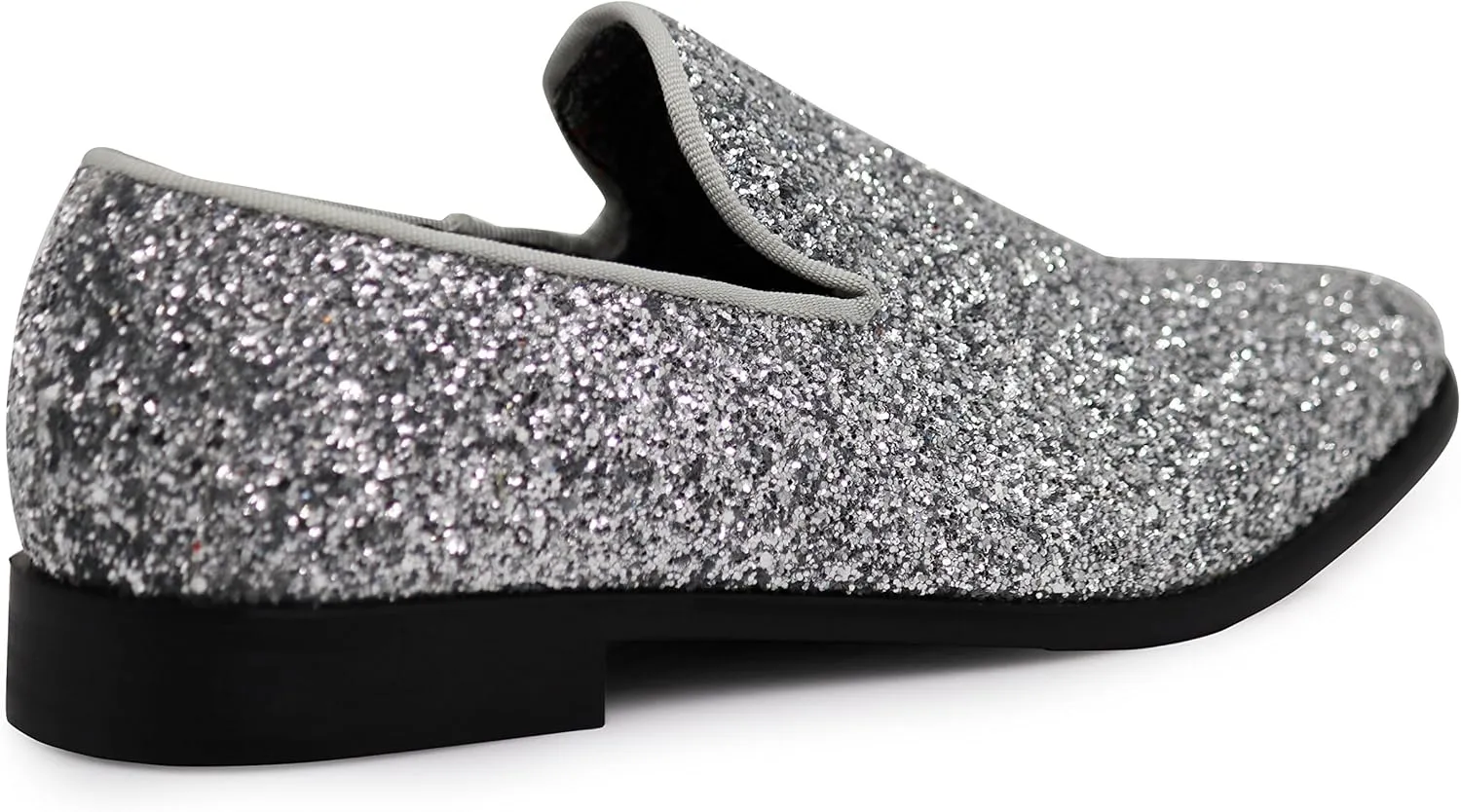SPK04 Men's Vintage Glitter Dress Loafers Slip On Shoes Classic Tuxedo Dress Shoes