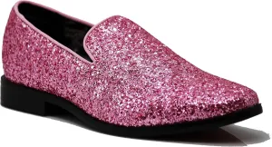 SPK04 Men's Vintage Glitter Dress Loafers Slip On Shoes Classic Tuxedo Dress Shoes