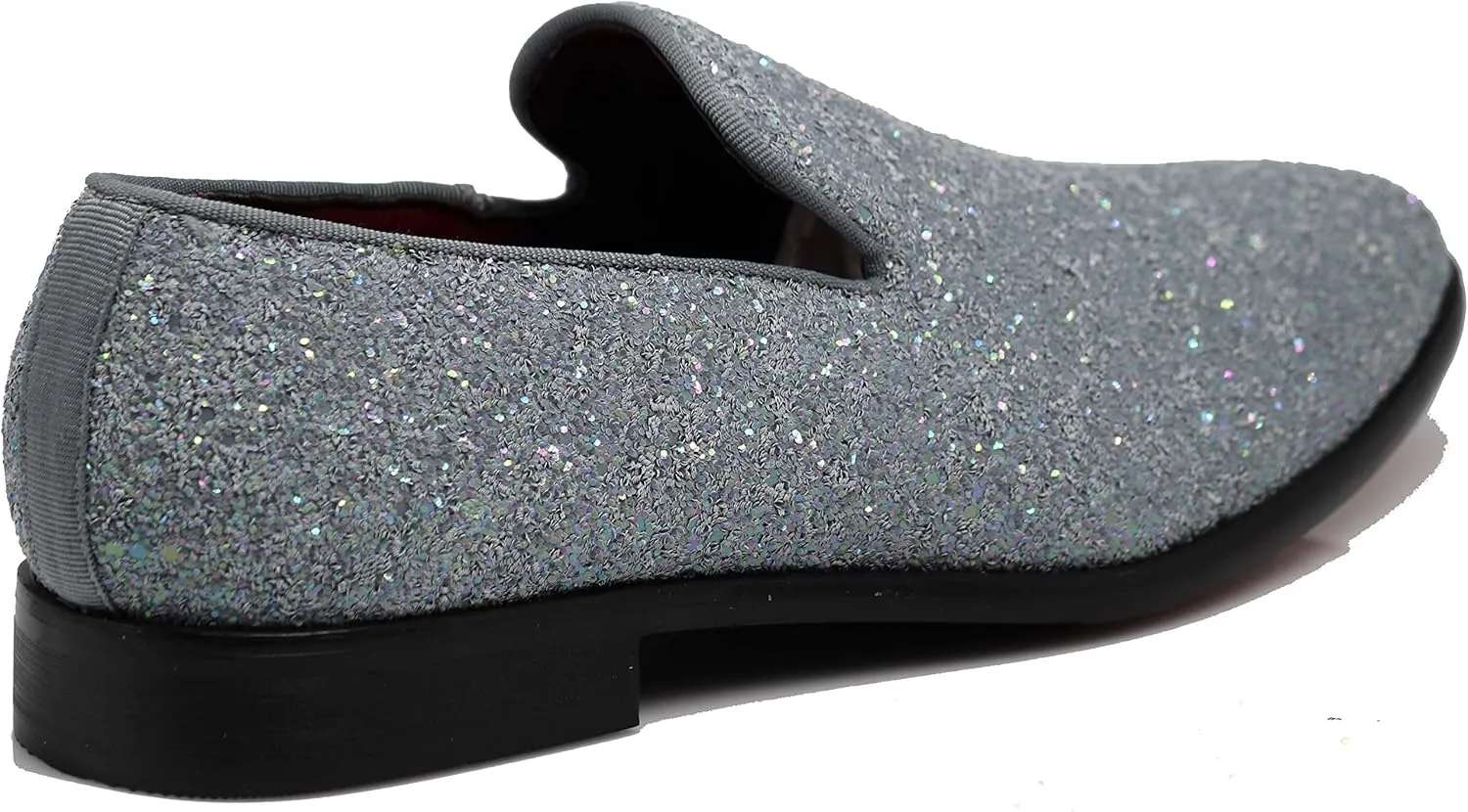 SPK04 Men's Vintage Glitter Dress Loafers Slip On Shoes Classic Tuxedo Dress Shoes