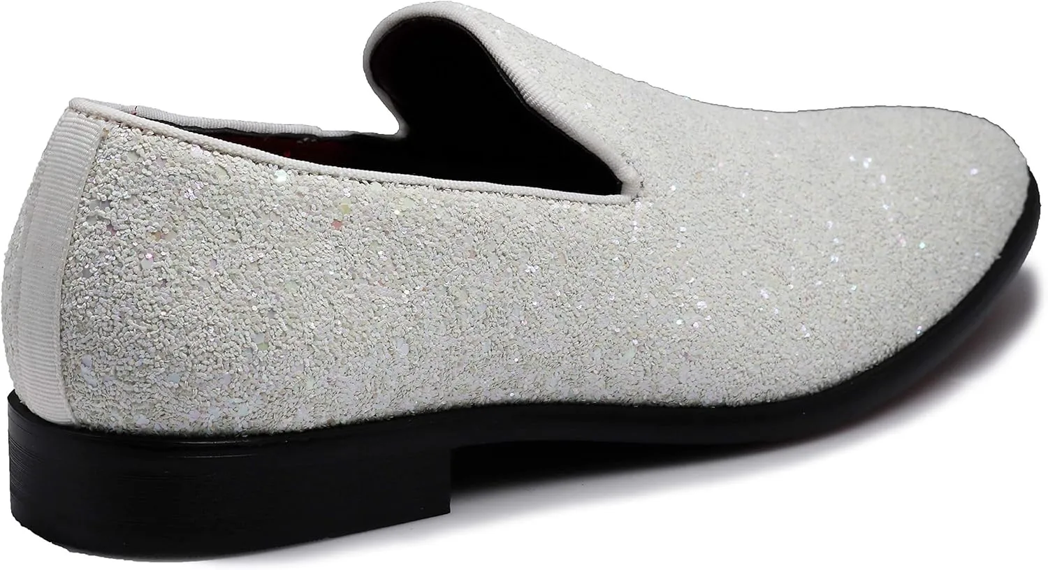 SPK04 Men's Vintage Glitter Dress Loafers Slip On Shoes Classic Tuxedo Dress Shoes