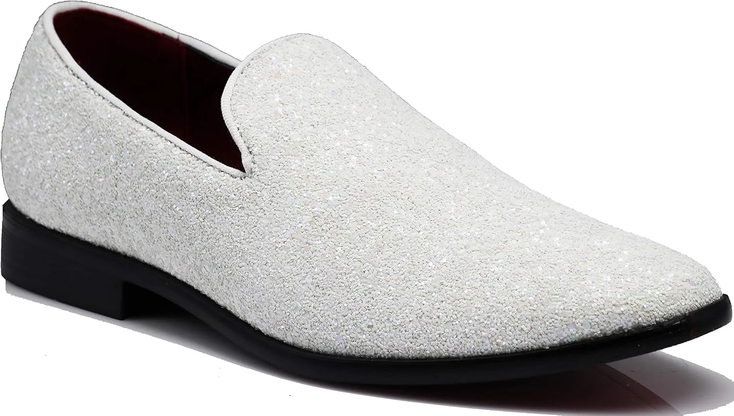 SPK04 Men's Vintage Glitter Dress Loafers Slip On Shoes Classic Tuxedo Dress Shoes
