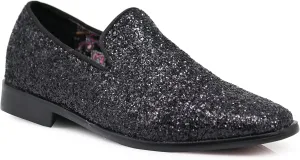 SPK04 Men's Vintage Glitter Dress Loafers Slip On Shoes Classic Tuxedo Dress Shoes