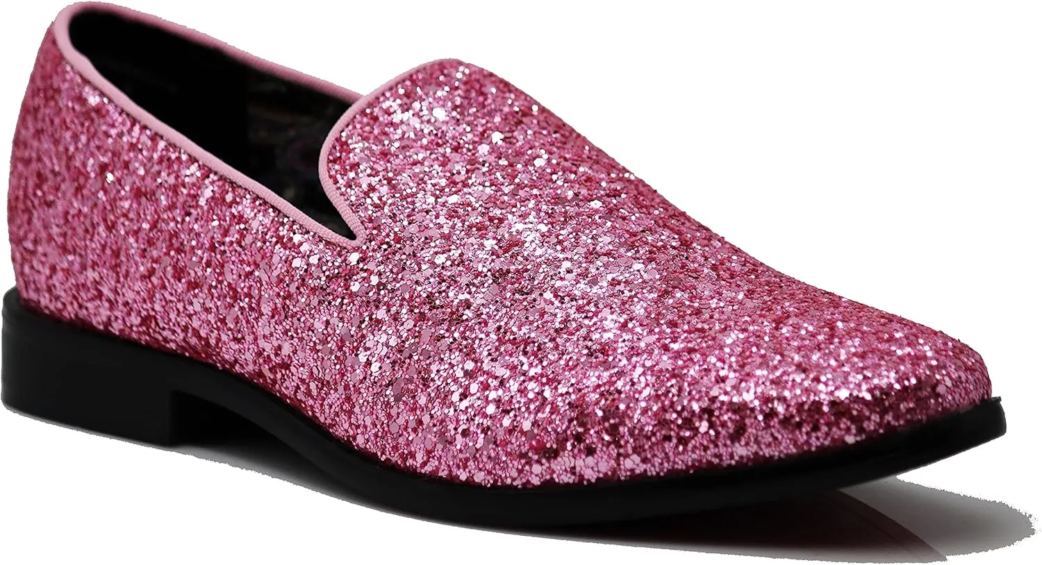 SPK04 Men's Vintage Glitter Dress Loafers Slip On Shoes Classic Tuxedo Dress Shoes