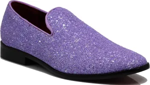 SPK04 Men's Vintage Glitter Dress Loafers Slip On Shoes Classic Tuxedo Dress Shoes