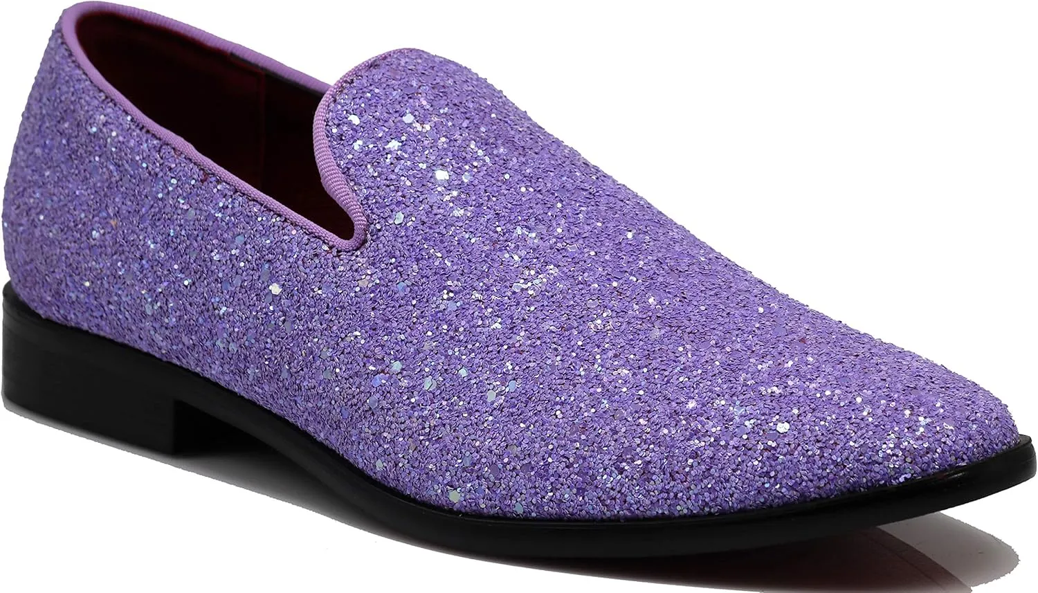 SPK04 Men's Vintage Glitter Dress Loafers Slip On Shoes Classic Tuxedo Dress Shoes