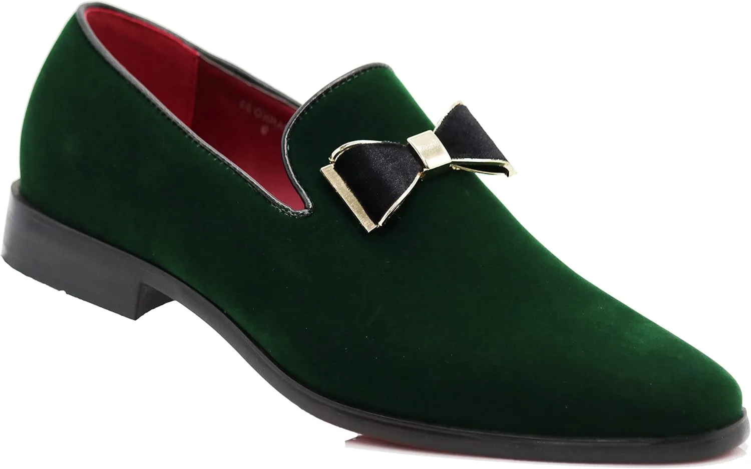 SPK23 Men's Vintage Bow Tie Velvet Dress Loafers Slip On Fashion Shoes Classic Tuxedo Formal Shoes