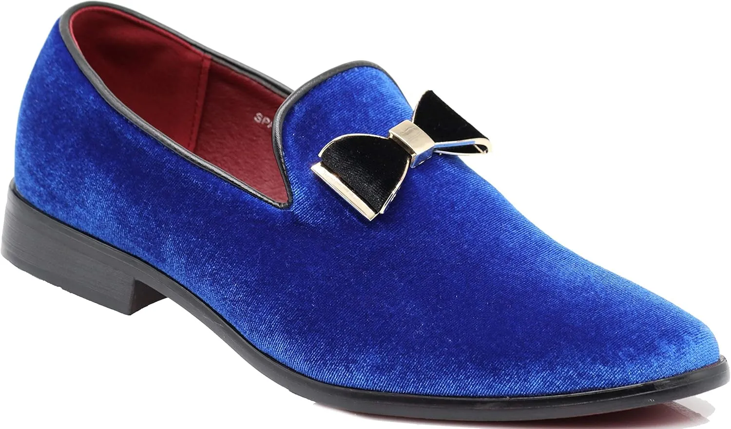 SPK23 Men's Vintage Bow Tie Velvet Dress Loafers Slip On Fashion Shoes Classic Tuxedo Formal Shoes