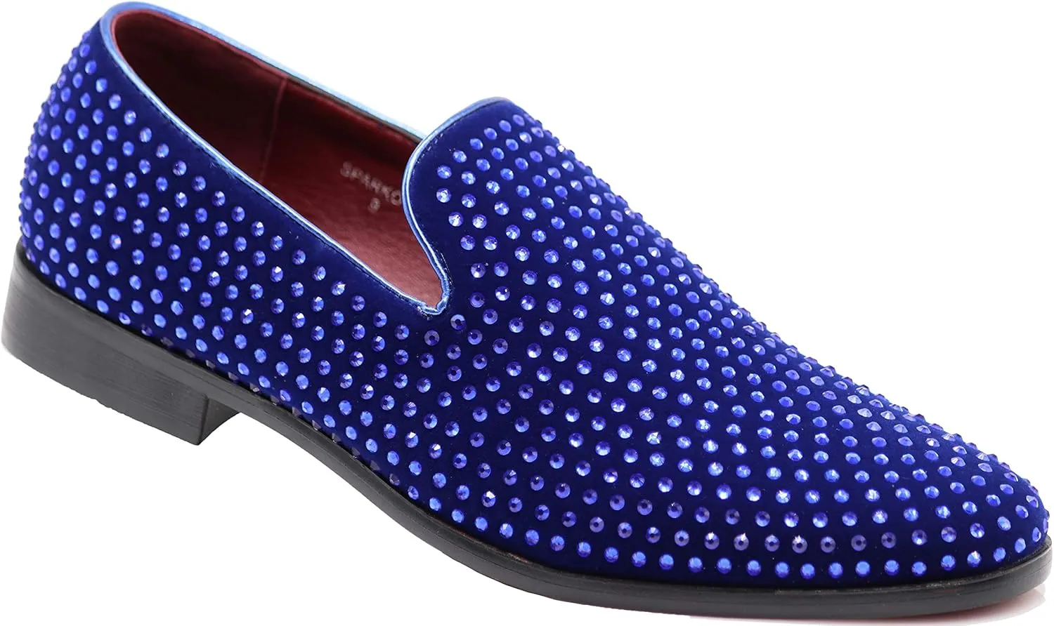 SPK26 Men's Vintage Velvet Rhinestone Designer Dress Loafers Slip On Shoes Classic Tuxedo Dress Shoes