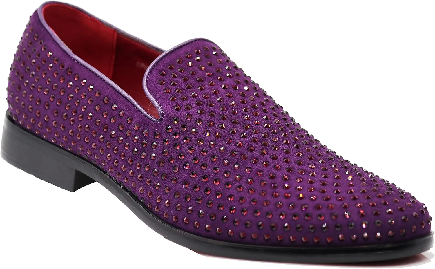 SPK26 Men's Vintage Velvet Rhinestone Designer Dress Loafers Slip On Shoes Classic Tuxedo Dress Shoes