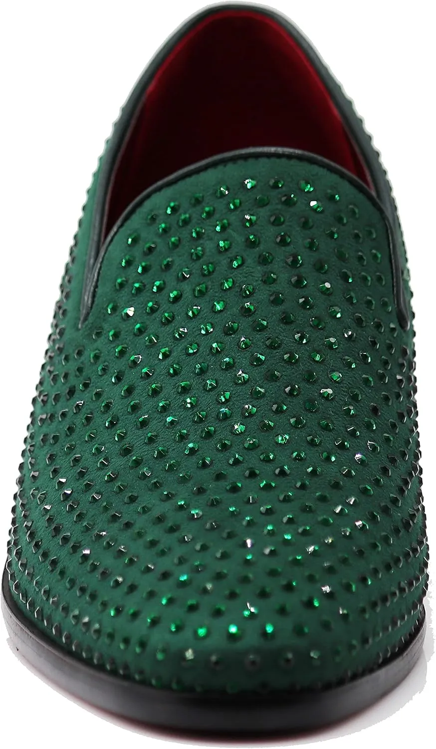 SPK26 Men's Vintage Velvet Rhinestone Designer Dress Loafers Slip On Shoes Classic Tuxedo Dress Shoes