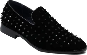 SPK26 Men's Vintage Velvet Rhinestone Designer Dress Loafers Slip On Shoes Classic Tuxedo Dress Shoes