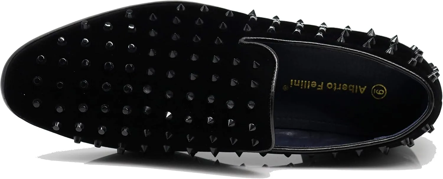 SPK26 Men's Vintage Velvet Rhinestone Designer Dress Loafers Slip On Shoes Classic Tuxedo Dress Shoes