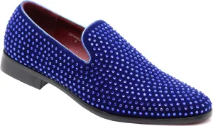 SPK26 Men's Vintage Velvet Rhinestone Designer Dress Loafers Slip On Shoes Classic Tuxedo Dress Shoes