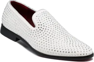 SPK26 Men's Vintage Velvet Rhinestone Designer Dress Loafers Slip On Shoes Classic Tuxedo Dress Shoes