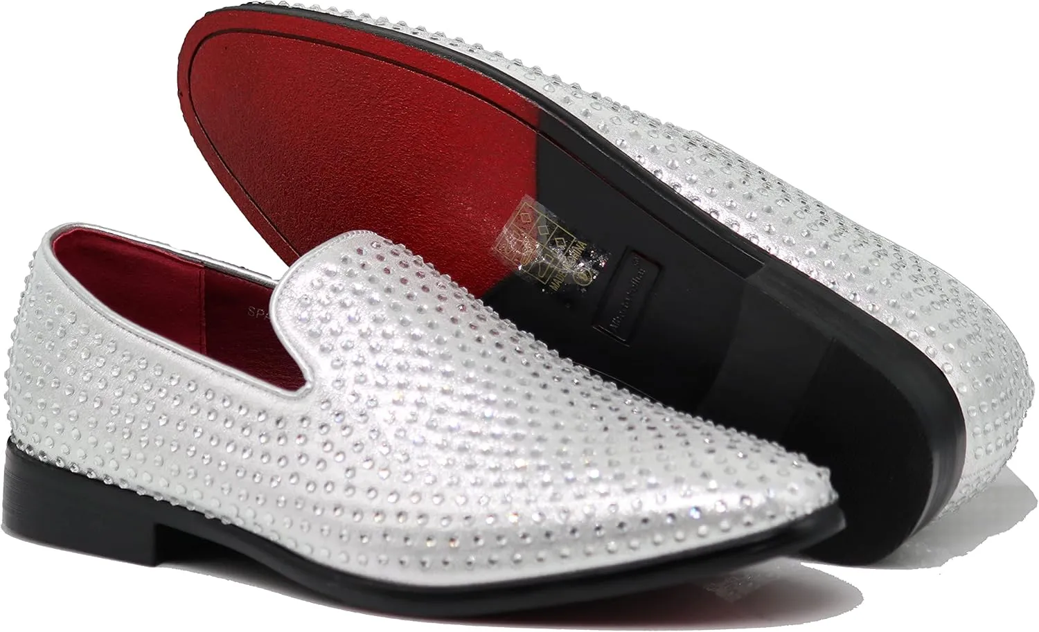 SPK26 Men's Vintage Velvet Rhinestone Designer Dress Loafers Slip On Shoes Classic Tuxedo Dress Shoes