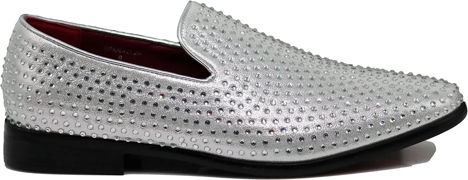 SPK26 Men's Vintage Velvet Rhinestone Designer Dress Loafers Slip On Shoes Classic Tuxedo Dress Shoes