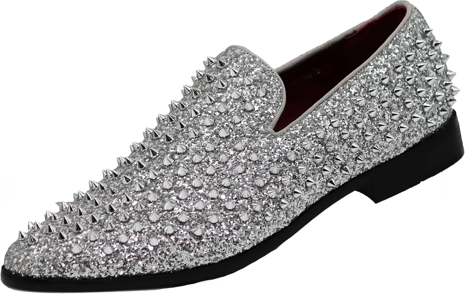 SPK70 Men's Vintage Spike Dress Loafers Slip On Fashion Shoes Classic Tuxedo Dress Shoes