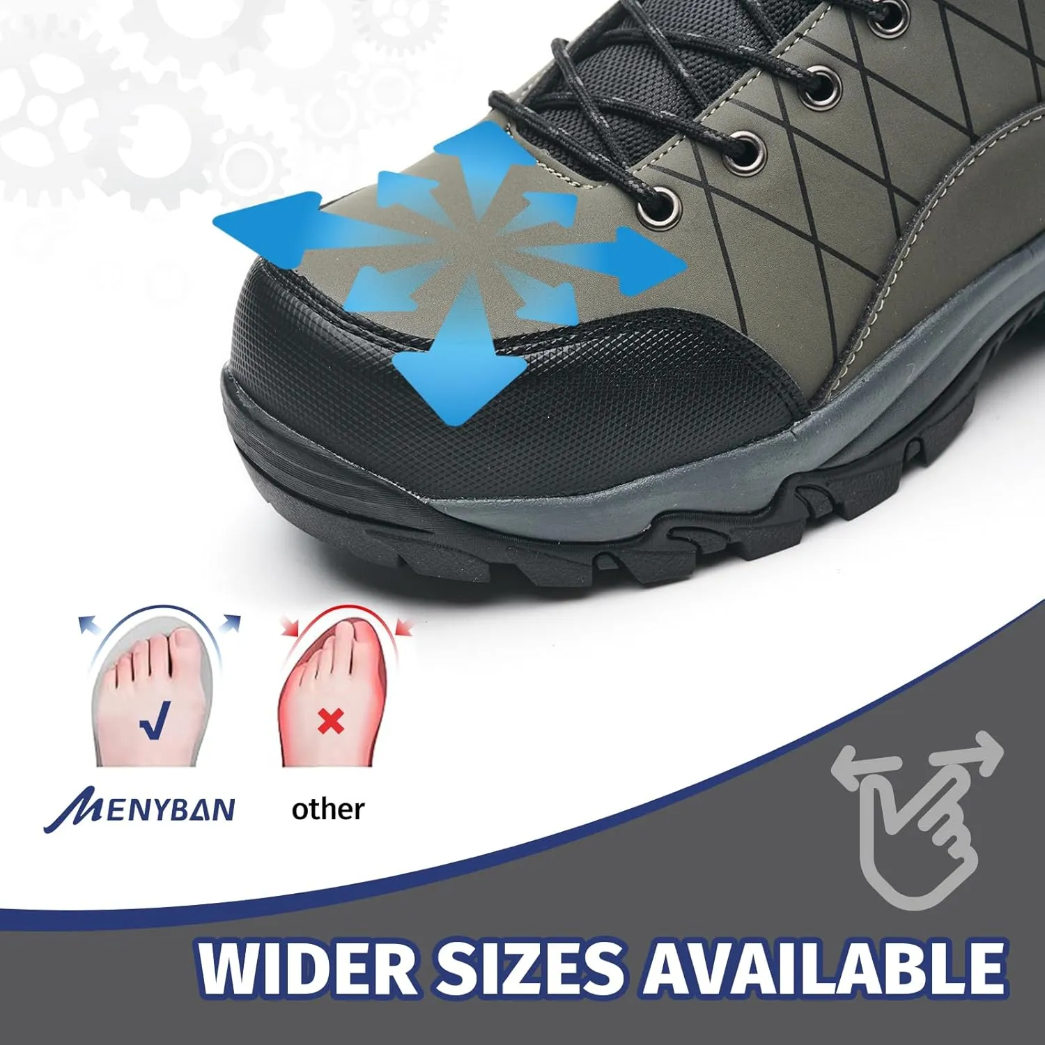 Steel Toe Boots for Men Waterproof Wide Width Slip Resistant Safety Toe Sneakers Puncture Proof Durable Construction Work Shoes for Outdoor Industrial Use