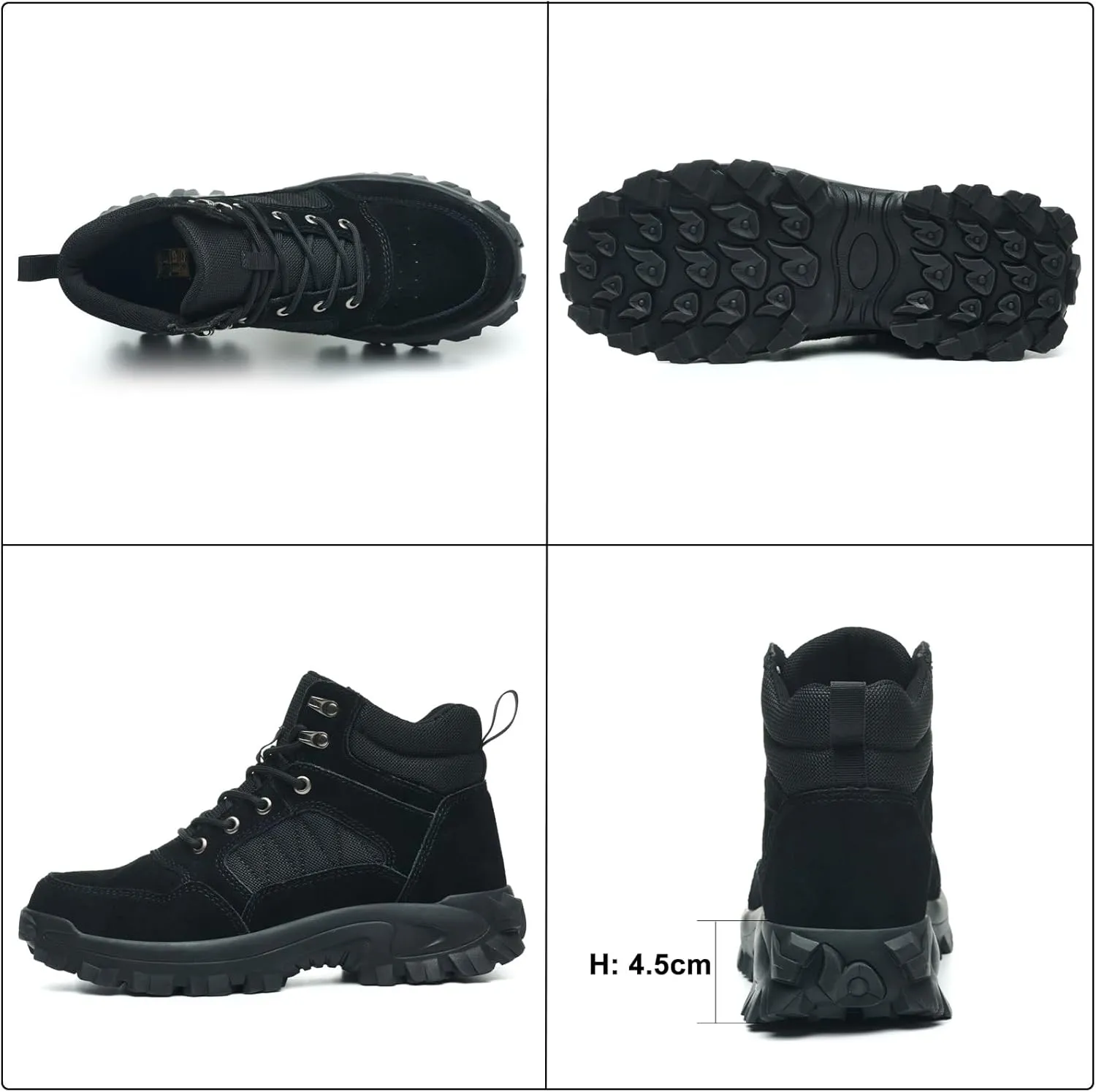 Steel Toe Boots for Men Women, Steel/Composite Toe, Leather & Canvas Upper, Lace-up, Durable Puncture Proof Slip on Indestructible High Top Work Boots