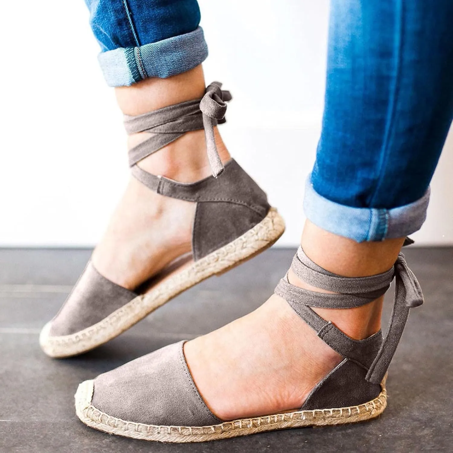 Strap Up Sandals Dressy Summer Flat for Women Spring Retro Work Office 2024 Solid Beach Falt Ladies Trendy Cover Heel, 7, Black,khaki,pink,army Green