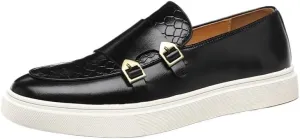 Stylish Men's Leather Chunky Platform Penny Loafers with Non-Slip Lug Sole, Perfect for Office, Business, and Casual Outfits