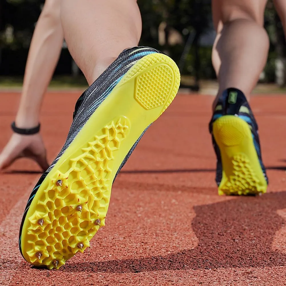Succttssful Mens Breathable Track and Field Shoes for Jumping - Womens Lightweight Professional Track Race Shoes for Running
