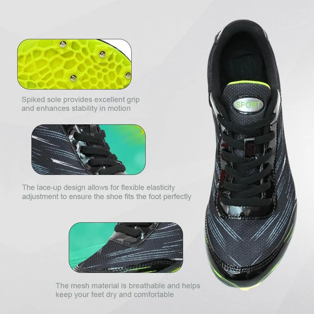 Succttssful Mens Breathable Track and Field Shoes for Jumping - Womens Lightweight Professional Track Race Shoes for Running