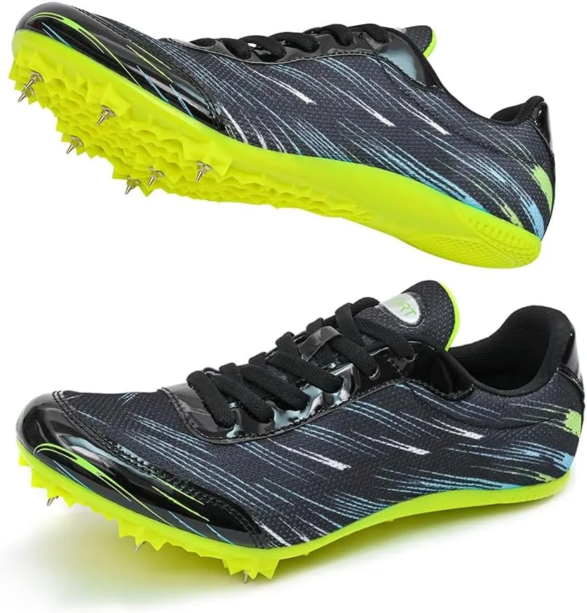 Succttssful Mens Breathable Track and Field Shoes for Jumping - Womens Lightweight Professional Track Race Shoes for Running