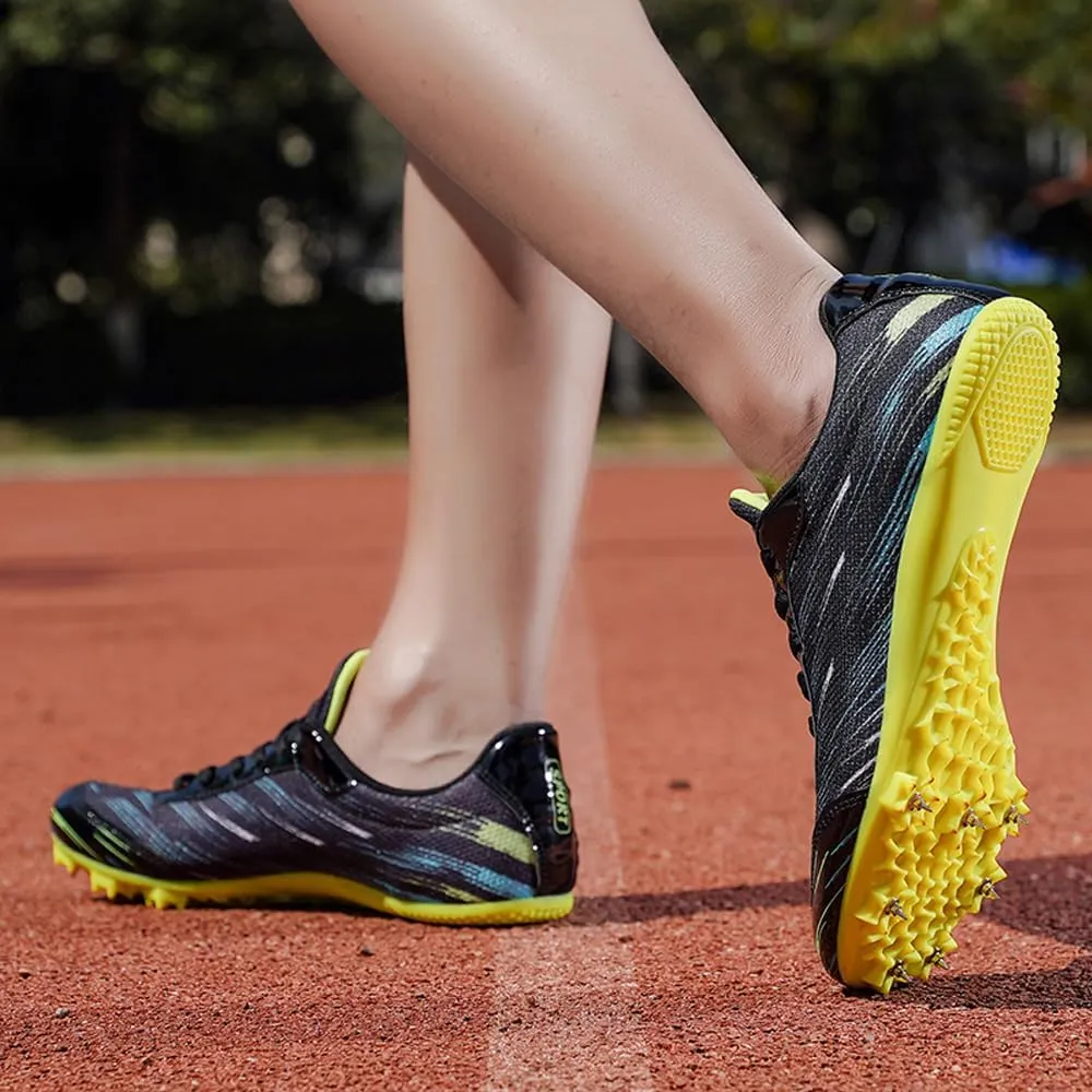 Succttssful Mens Breathable Track and Field Shoes for Jumping - Womens Lightweight Professional Track Race Shoes for Running