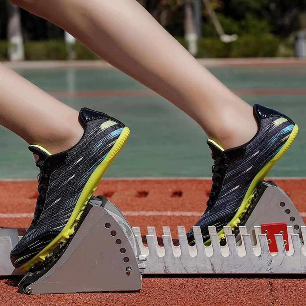 Succttssful Mens Breathable Track and Field Shoes for Jumping - Womens Lightweight Professional Track Race Shoes for Running