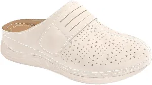 Summer Clogs for Women Comfortable Arch Support Closed Toe Clogs Casual Non Slip Orthopedic Slippers Breathable Mesh Walking Mules Backless Low Wedge Slip on Shoes