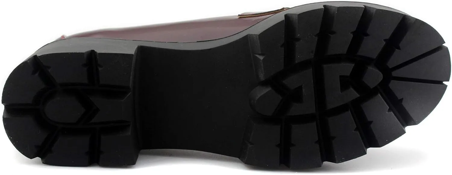 Sungtin Women's Slip-on Platform Loafers Chunky Mid Heel School Uniform Goth Shoes Oxford Pumps
