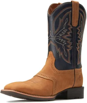 SUREWAY Cowboy Boots For Men - Mens Square Toe Western Boot,Oil/Slip Resistant,Durable Fashionable Classic Pull on 10 Inch Wellington Boots - Soft Toe Work Boots