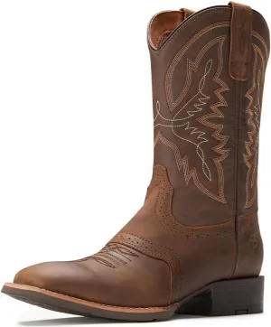 SUREWAY Cowboy Boots For Men - Mens Square Toe Western Boot,Oil/Slip Resistant,Durable Fashionable Classic Pull on 10 Inch Wellington Boots - Soft Toe Work Boots