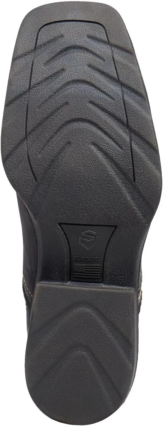 SUREWAY Mens Western Chelsea Cowboy Boots, Square Toe Casual/Work/Dress Boots, Ankle Length, Retro Stylish, Durable Comfortable, All-Weather