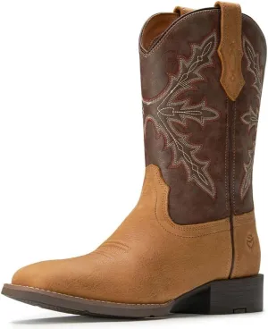 SUREWAY Western Boots For Men - Mens Square Toe Cowboy Boot,Oil/Slip Resistant,Durable Fashionable Classic Pull on 10 Inch Boots Mid Calf Wellington Boots