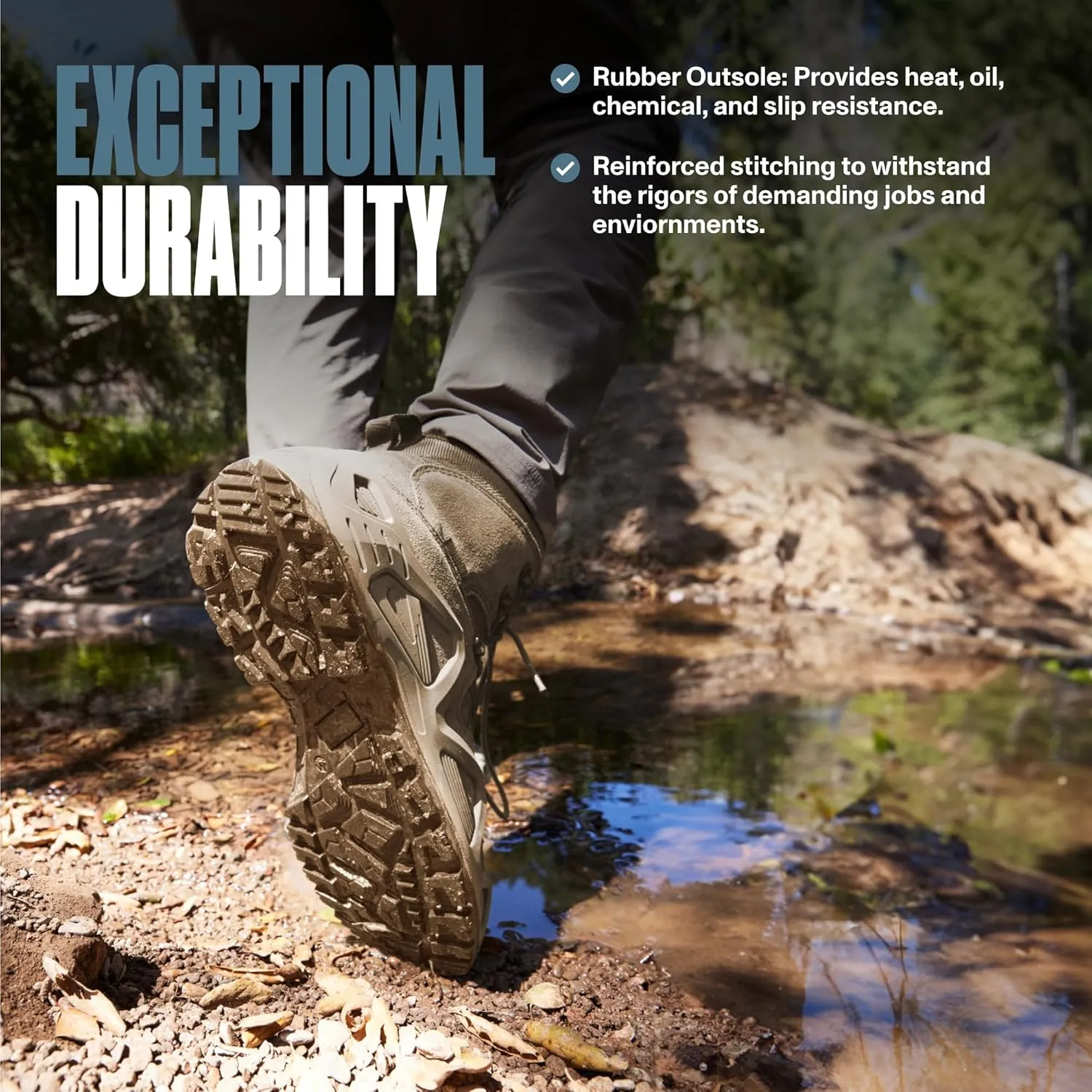 Tactical Men's Hiking Boots - Waterproof, Durable & Lightweight, 6 Inch, Military & Combat Boots