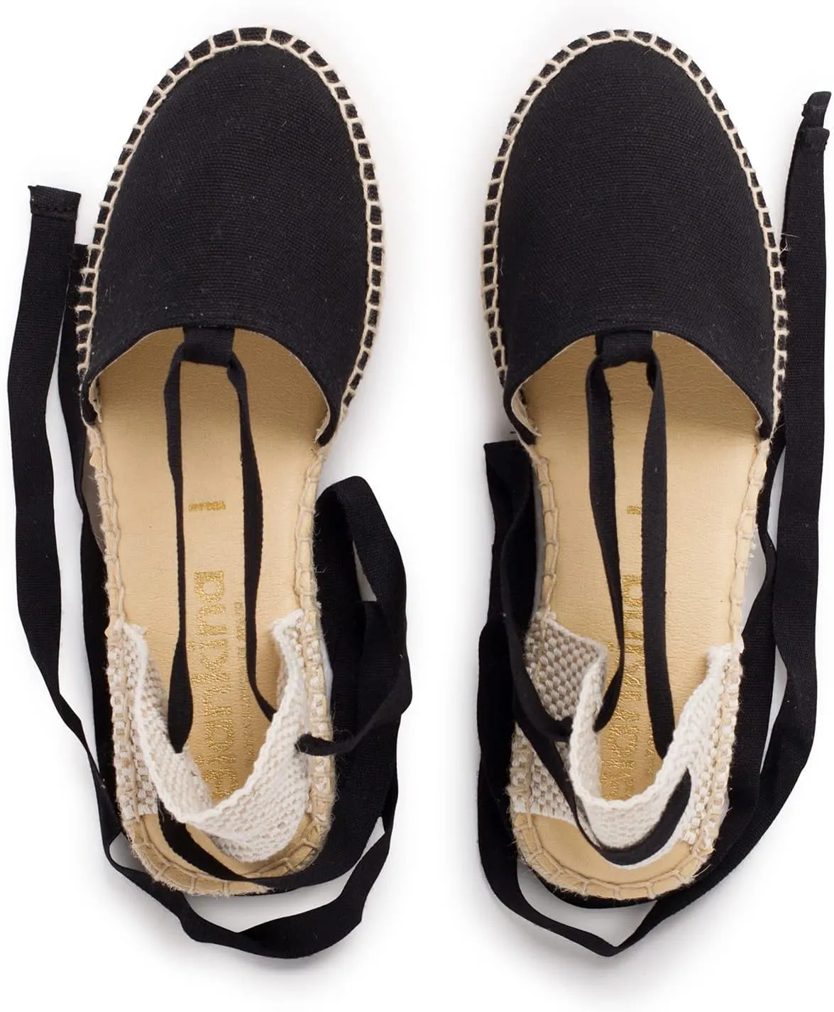 Tamarita Authentic Spanish Espadrille Wedge Sandals for Women - Sustainable, Eco Friendly, Vegan Shoes. Classic Style, Organic Cotton Canvas Upper, Comfy Insole, Jute Midsole, Rubber Sole. Made in Spain