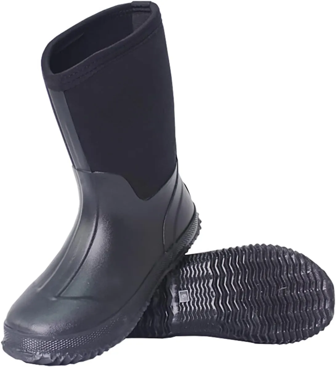 TENGTA Men's Waterproof Fishing Hunting Boots Durable Insulated Rubber Neoprene Rain Boots Womens Winter Snow Work Shoes