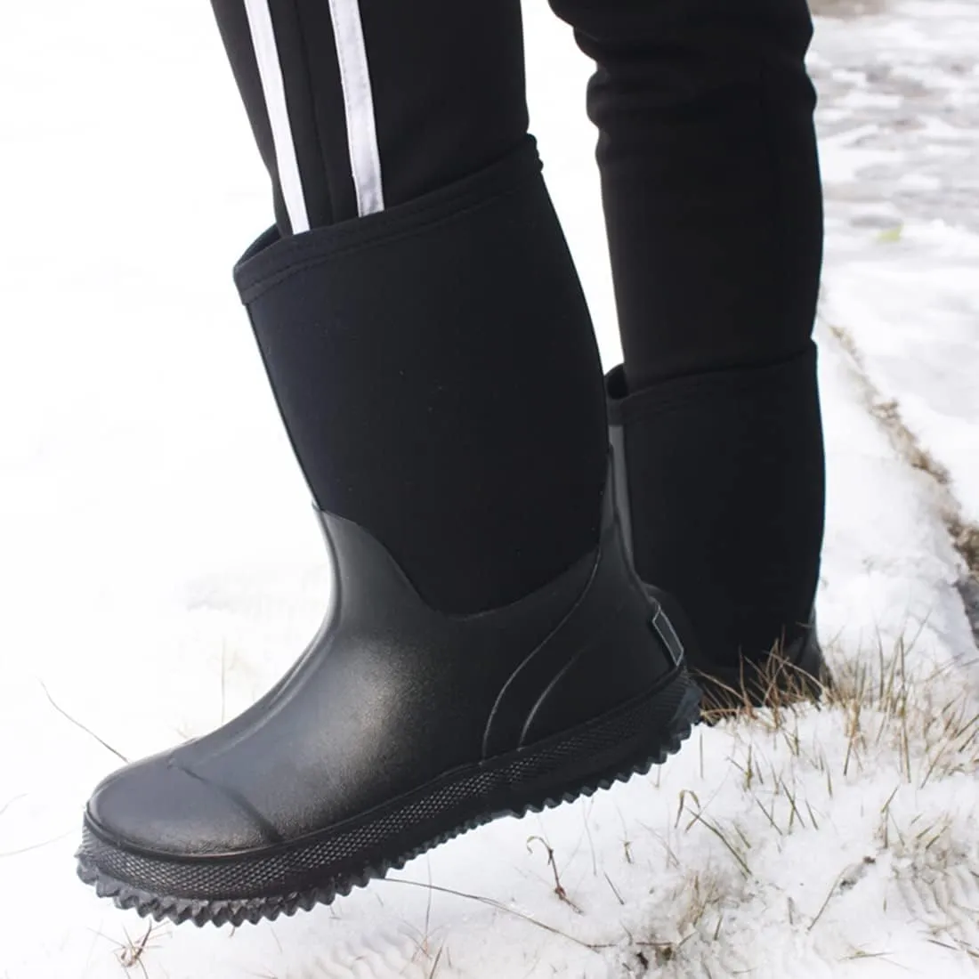 TENGTA Men's Waterproof Fishing Hunting Boots Durable Insulated Rubber Neoprene Rain Boots Womens Winter Snow Work Shoes