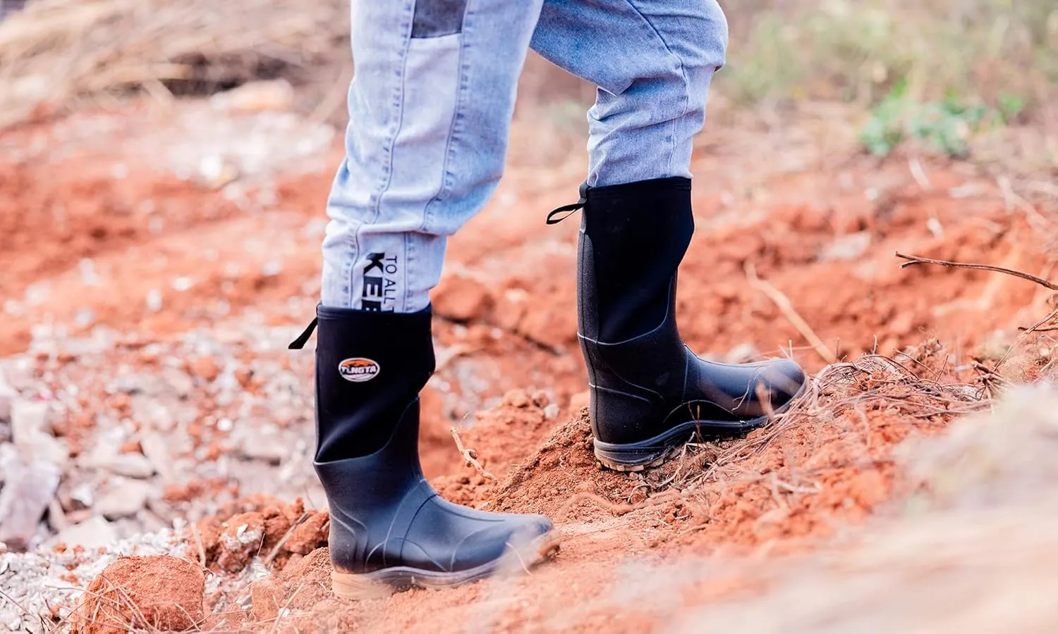 TENGTA Narrow Fit Waterproof Rubber Rain Boots for Men and Women - Durable 6mm Neoprene Insulated, Ideal for Hunting, Farming & Outdoor Work
