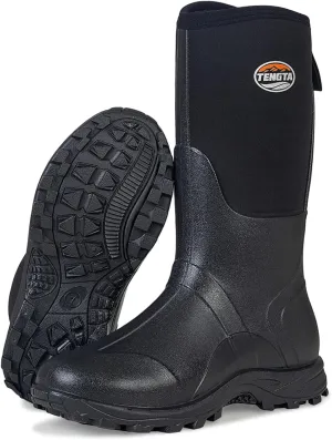 TENGTA Narrow Fit Waterproof Rubber Rain Boots for Men and Women - Durable 6mm Neoprene Insulated, Ideal for Hunting, Farming & Outdoor Work