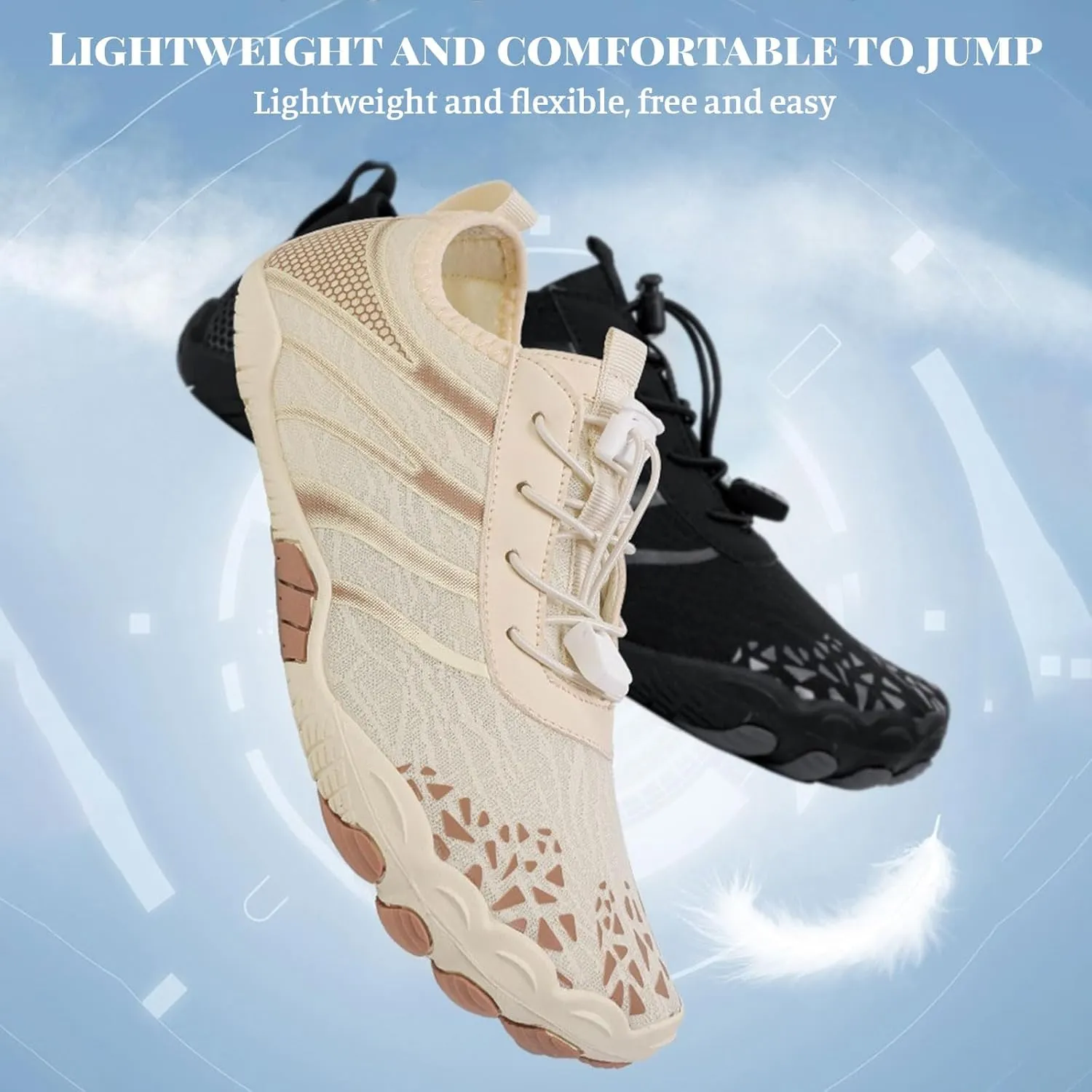 Thatrich Grounded Footwear for Women Men Wide Toe Box Sneakers Waterproof Hiking Running Shoe Non Slip Barefoot Shoes Quick Dry Athletic Running Sports Walking Spring Summer Beach Wear Unisex Sneaker